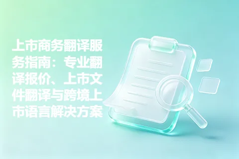 上市商务翻译服务指南：专业翻译报价、上市文件翻译与跨境上市语言解决方案