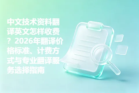 中文技术资料翻译英文怎样收费？2026年翻译价格标准、计费方式与专业翻译服务选择指南