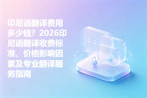 印尼语翻译费用多少钱？2026印尼语翻译收费标准、价格影响因素及专业翻译服务指南
