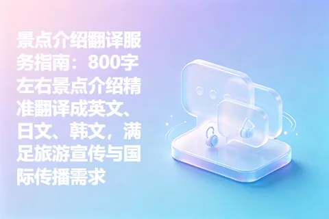 景点介绍翻译服务指南：800字左右景点介绍精准翻译成英文、日文、韩文，满足旅游宣传与国际传播需求