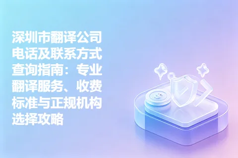 深圳市翻译公司电话及联系方式查询指南：专业翻译服务、收费标准与正规机构选择攻略