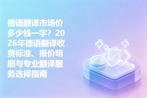 德语翻译市场价多少钱一字？2026年德语翻译收费标准、报价明细与专业翻译服务选择指南