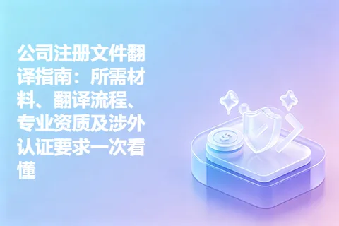 公司注册文件翻译指南：所需材料、翻译流程、专业资质及涉外认证要求一次看懂