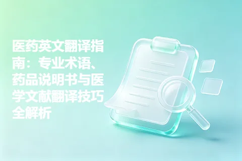 医药英文翻译指南：专业术语、药品说明书与医学文献翻译技巧全解析