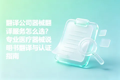 翻译公司器械翻译服务怎么选？专业医疗器械说明书翻译与认证指南