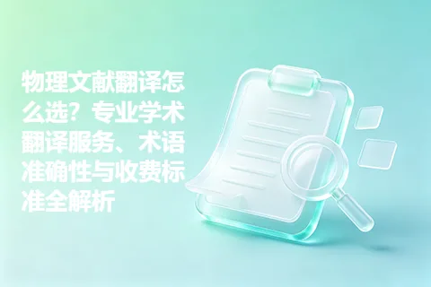 物理文献翻译怎么选？专业学术翻译服务、术语准确性与收费标准全解析