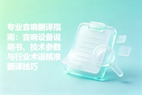 专业音响翻译指南:音响设备说明书、技术参数与行业术语精准翻译技巧