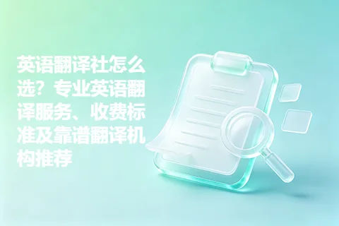 英语翻译社怎么选？专业英语翻译服务、收费标准及靠谱翻译机构推荐