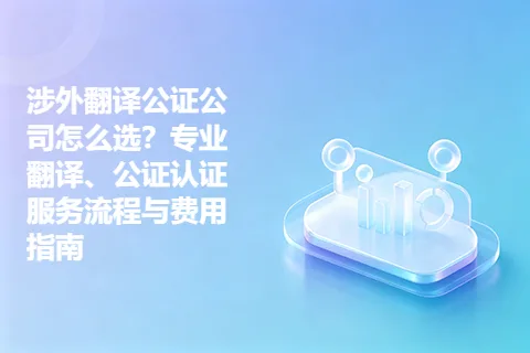 涉外翻译公证公司怎么选？专业翻译、公证认证服务流程与费用指南