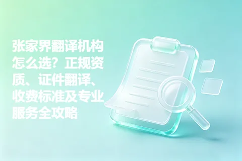 张家界翻译机构怎么选?正规资质、证件翻译、收费标准及专业服务全攻略