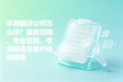 孚潮翻译公司怎么样？服务范围、专业资质、收费标准及客户选择指南