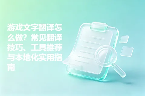 游戏文字翻译怎么做？常见翻译技巧、工具推荐与本地化实用指南