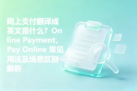 网上支付翻译成英文是什么？Online Payment、Pay Online 常见用法及场景区别解析