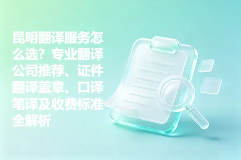 昆明翻译服务怎么选？专业翻译公司推荐、证件翻译盖章、口译笔译及收费标准全解析