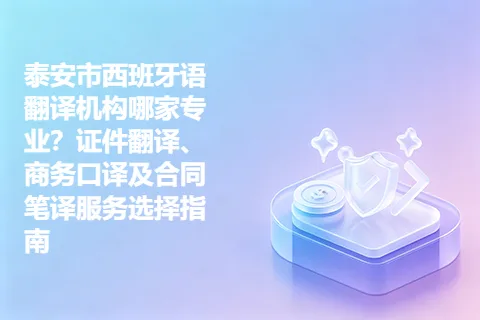 泰安市西班牙语翻译机构哪家专业？证件翻译、商务口译及合同笔译服务选择指南