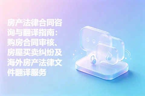 房产法律合同咨询与翻译指南：购房合同审核、房屋买卖纠纷及海外房产法律文件翻译服务