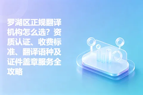 罗湖区正规翻译机构怎么选？资质认证、收费标准、翻译语种及证件盖章服务全攻略