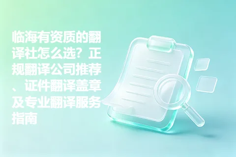 临海有资质的翻译社怎么选？正规翻译公司推荐、证件翻译盖章及专业翻译服务指南