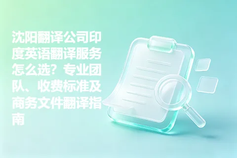 沈阳翻译公司印度英语翻译服务怎么选？专业团队、收费标准及商务文件翻译指南