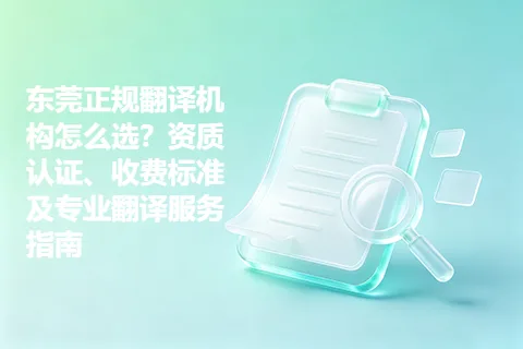 东莞正规翻译机构怎么选？资质认证、收费标准及专业翻译服务指南