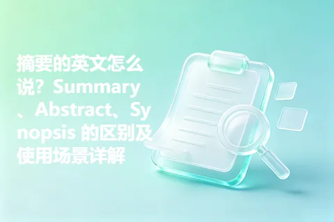 摘要的英文怎么说？Summary、Abstract、Synopsis 的区别及使用场景详解