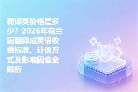 荷译英价格是多少？2026年荷兰语翻译成英语收费标准、计价方式及影响因素全解析