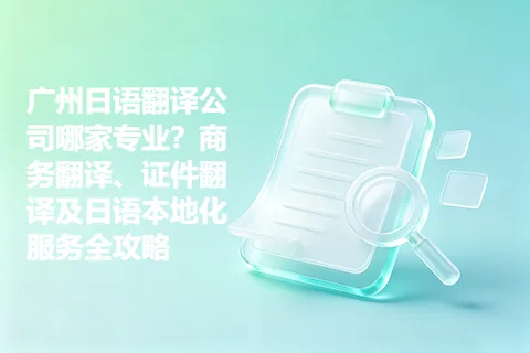 广州日语翻译公司哪家专业？商务翻译、证件翻译及日语本地化服务全攻略