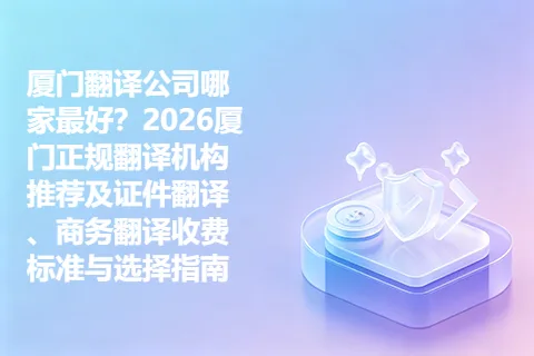 厦门翻译公司哪家最好？2026厦门正规翻译机构推荐及证件翻译、商务翻译收费标准与选择指南