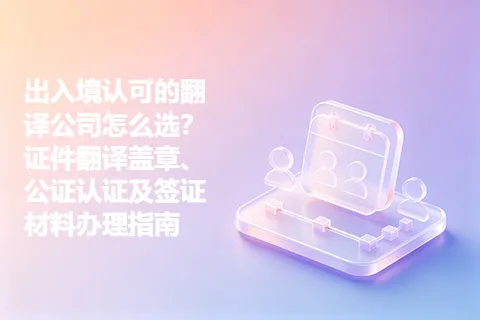 出入境认可的翻译公司怎么选？证件翻译盖章、公证认证及签证材料办理指南