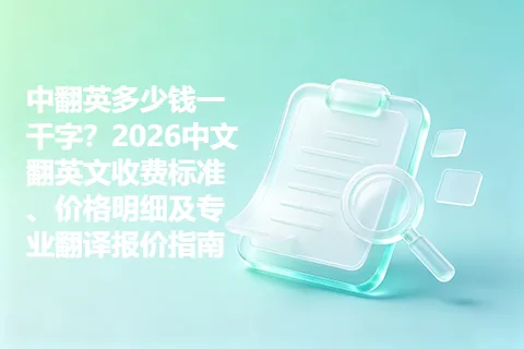 中翻英多少钱一千字？2026中文翻英文收费标准、价格明细及专业翻译报价指南