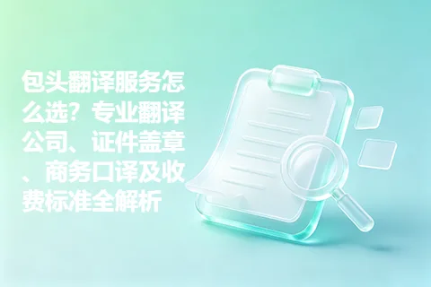 包头翻译服务怎么选？专业翻译公司、证件盖章、商务口译及收费标准全解析