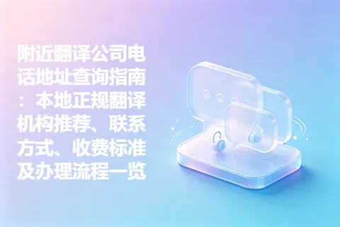 附近翻译公司电话地址查询指南：本地正规翻译机构推荐、联系方式、收费标准及办理流程一览
