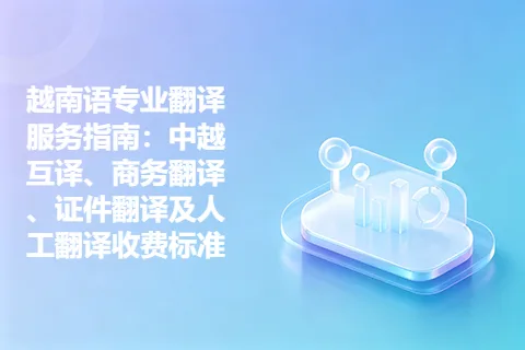 越南语专业翻译服务指南：中越互译、商务翻译、证件翻译及人工翻译收费标准