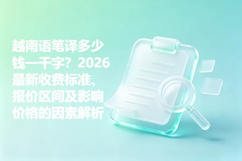 越南语笔译多少钱一千字？2026最新收费标准、报价区间及影响价格的因素解析