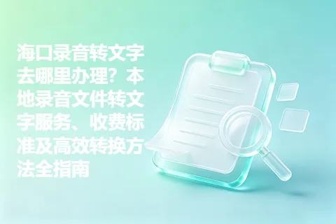 海口录音转文字去哪里办理？本地录音文件转文字服务、收费标准及高效转换方法全指南