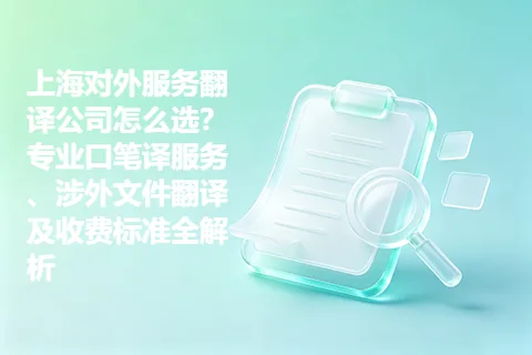 上海对外服务翻译公司怎么选？专业口笔译服务、涉外文件翻译及收费标准全解析
