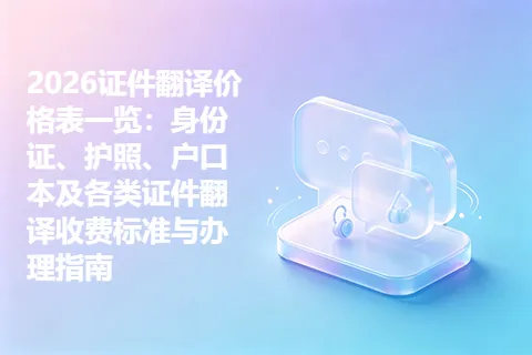 2026证件翻译价格表一览：身份证、护照、户口本及各类证件翻译收费标准与办理指南