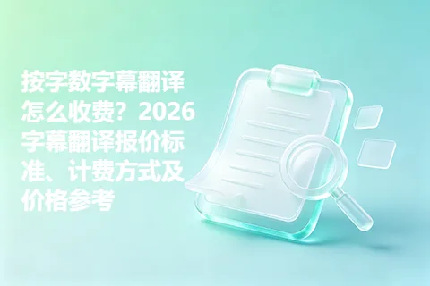 按字数字幕翻译怎么收费？2026字幕翻译报价标准、计费方式及价格参考