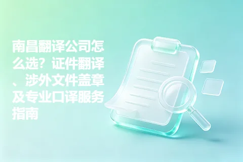 南昌翻译公司怎么选?证件翻译、涉外文件盖章及专业口译服务指南